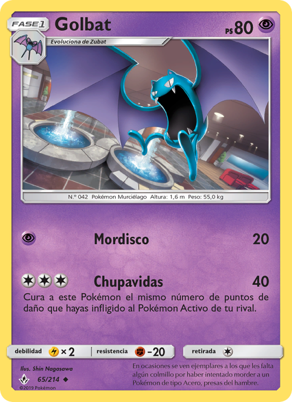 Golbat 65 — Vínculos Indestructibles (Spanish Pokémon TCG card)