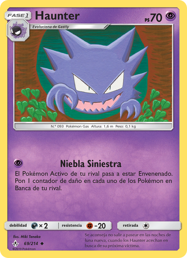 Haunter 69 — Vínculos Indestructibles (Spanish Pokémon TCG card)