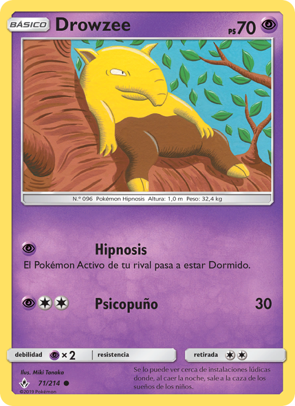 Drowzee 71 — Vínculos Indestructibles (Spanish Pokémon TCG card)