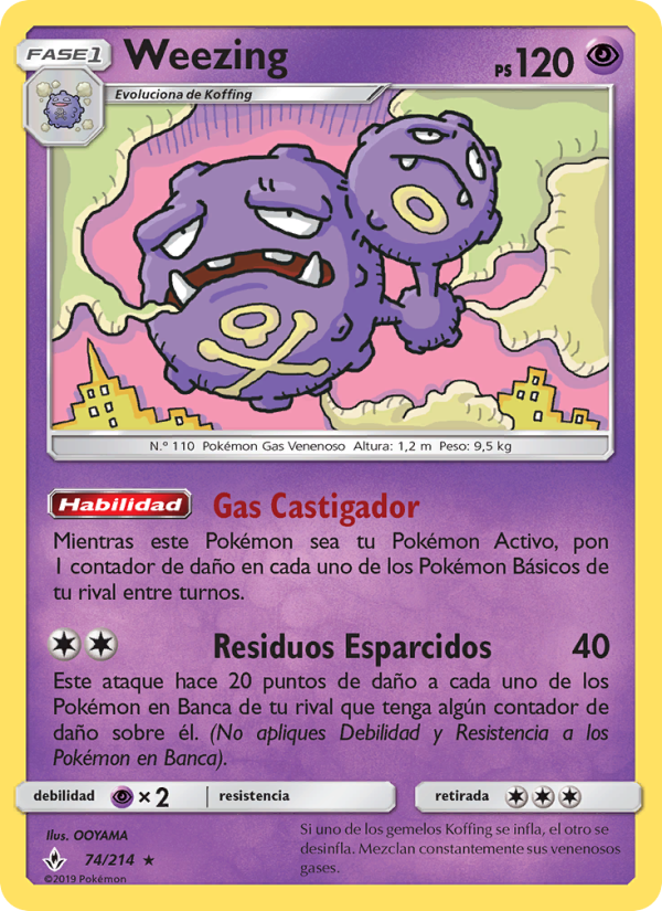 Weezing 74 — Vínculos Indestructibles (Spanish Pokémon TCG card)