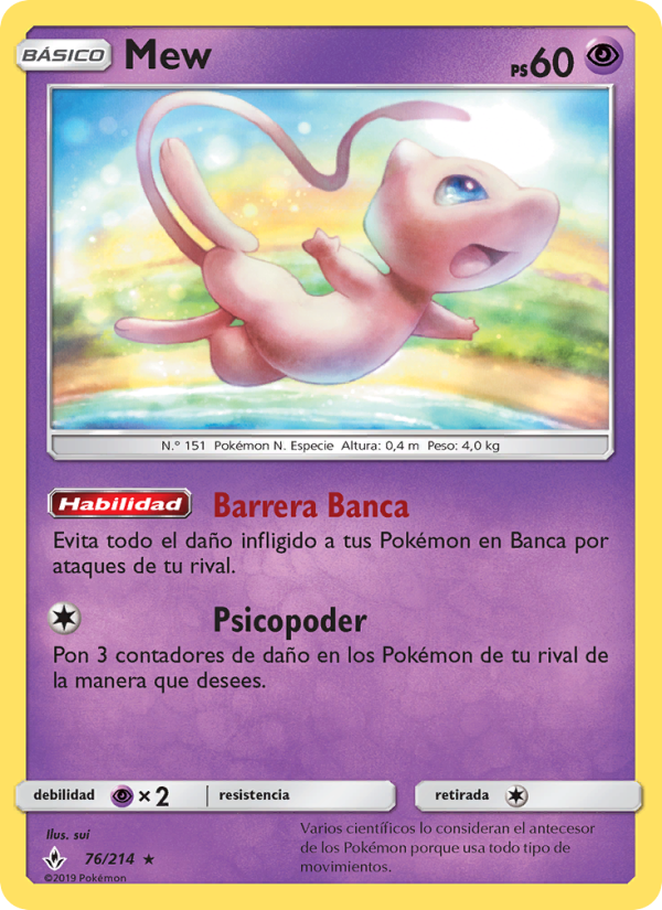 Mew 76 — Vínculos Indestructibles (Spanish Pokémon TCG card)