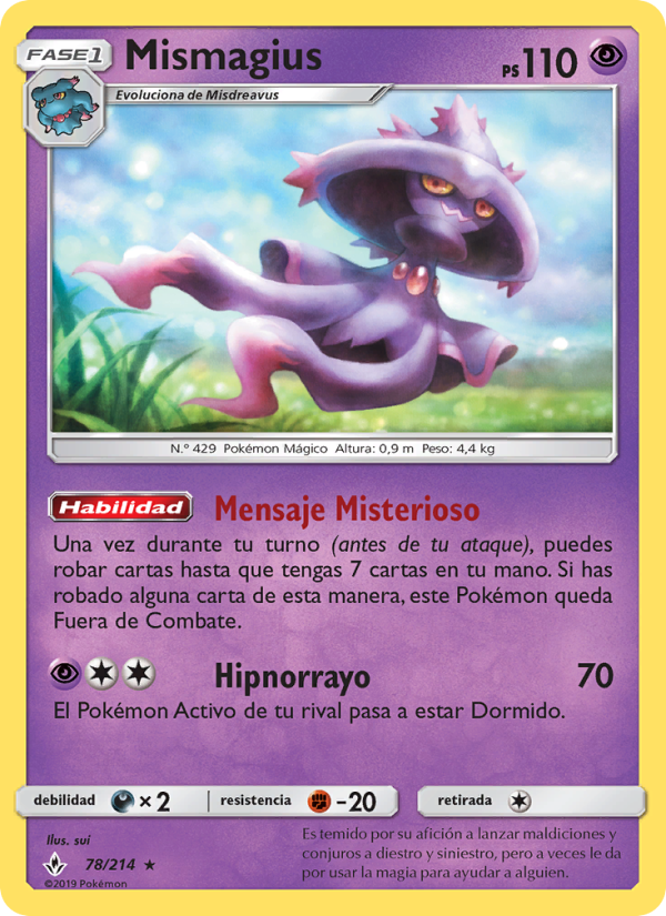 Mismagius 78 — Vínculos Indestructibles (Spanish Pokémon TCG card)