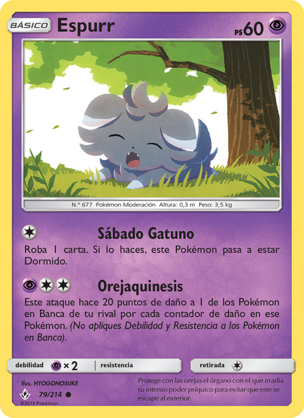 Espurr 79 — Vínculos Indestructibles (Spanish Pokémon TCG card)