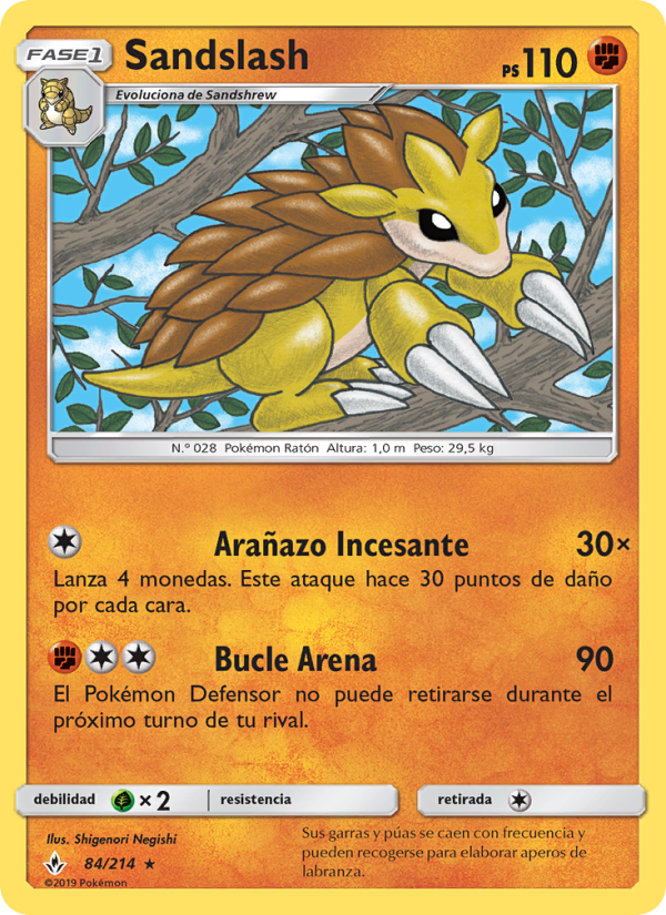 Sandslash 84 — Vínculos Indestructibles (Spanish Pokémon TCG card)