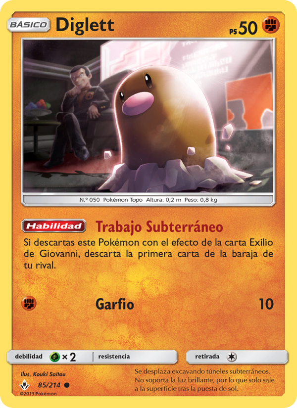 Diglett 85 — Vínculos Indestructibles (Spanish Pokémon TCG card)