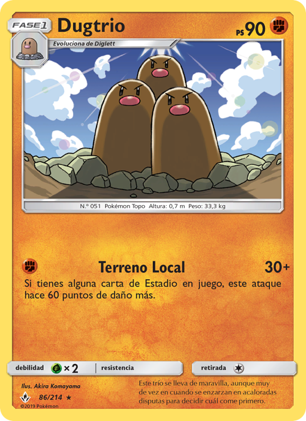 Dugtrio 86 — Vínculos Indestructibles (Spanish Pokémon TCG card)