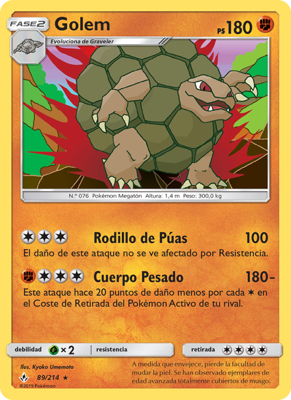 Golem 89 — Vínculos Indestructibles (Spanish Pokémon TCG card)