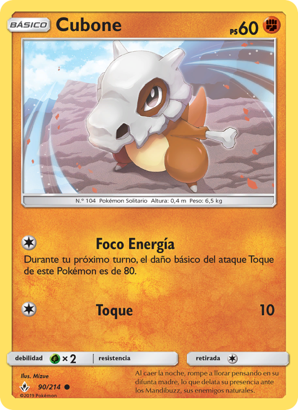 Cubone 90 — Vínculos Indestructibles (Spanish Pokémon TCG card)