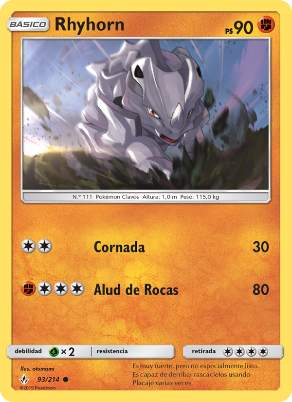 Rhyhorn 93 — Vínculos Indestructibles (Spanish Pokémon TCG card)