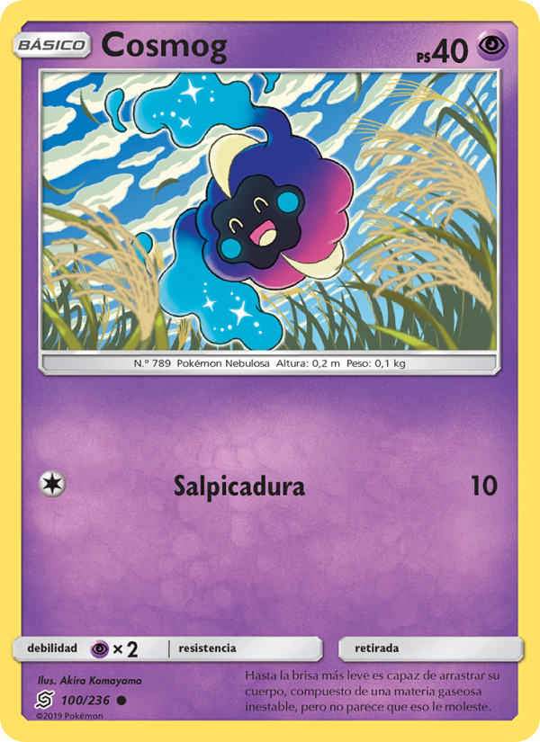 Cosmog 100 — Mentes Unidas (Spanish Pokémon TCG card)