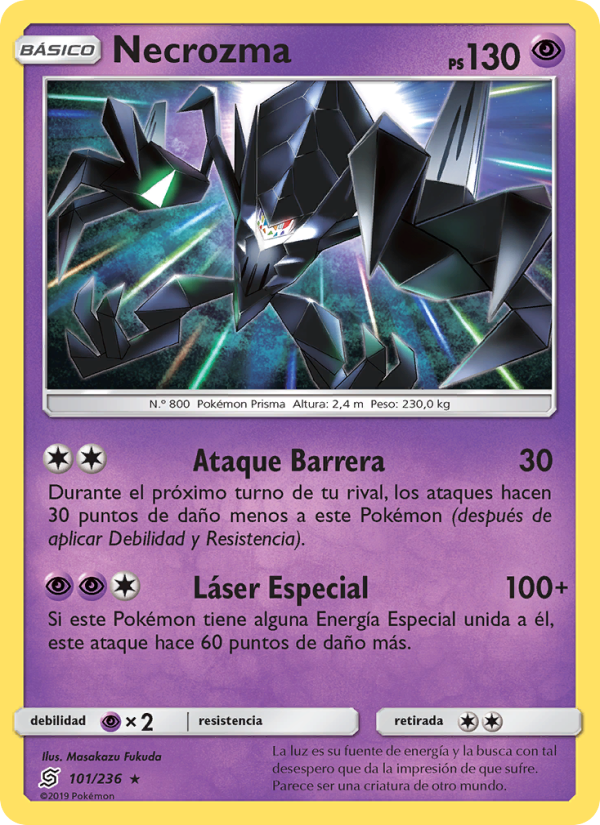 Necrozma 101 — Mentes Unidas (Spanish Pokémon TCG card)
