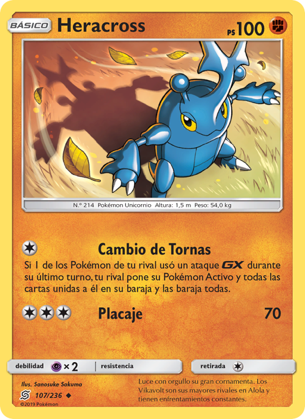 Heracross 107 — Mentes Unidas (Spanish Pokémon TCG card)