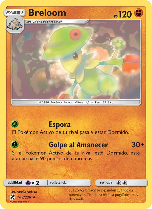 Breloom 108 — Mentes Unidas (Spanish Pokémon TCG card)
