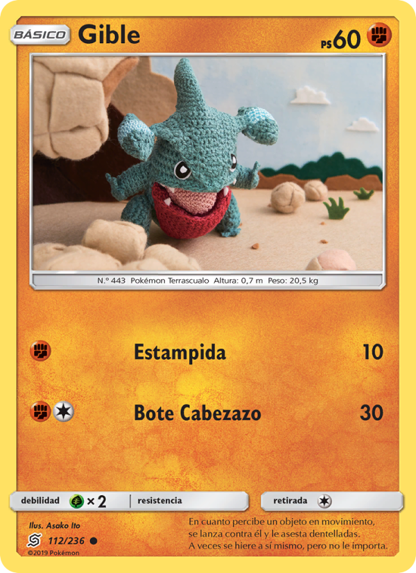 Gible 112 — Mentes Unidas (Spanish Pokémon TCG card)