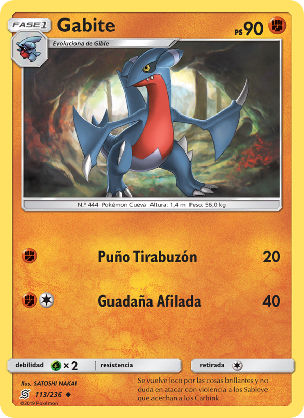 Gabite 113 — Mentes Unidas (Spanish Pokémon TCG card)