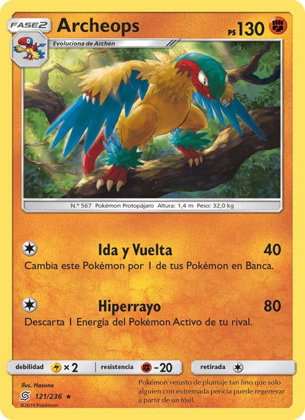 Archeops 121 — Mentes Unidas (Spanish Pokémon TCG card)