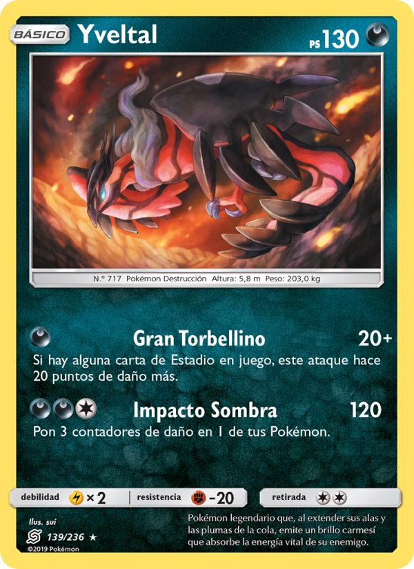 Yveltal 139 — Mentes Unidas (Spanish Pokémon TCG card)