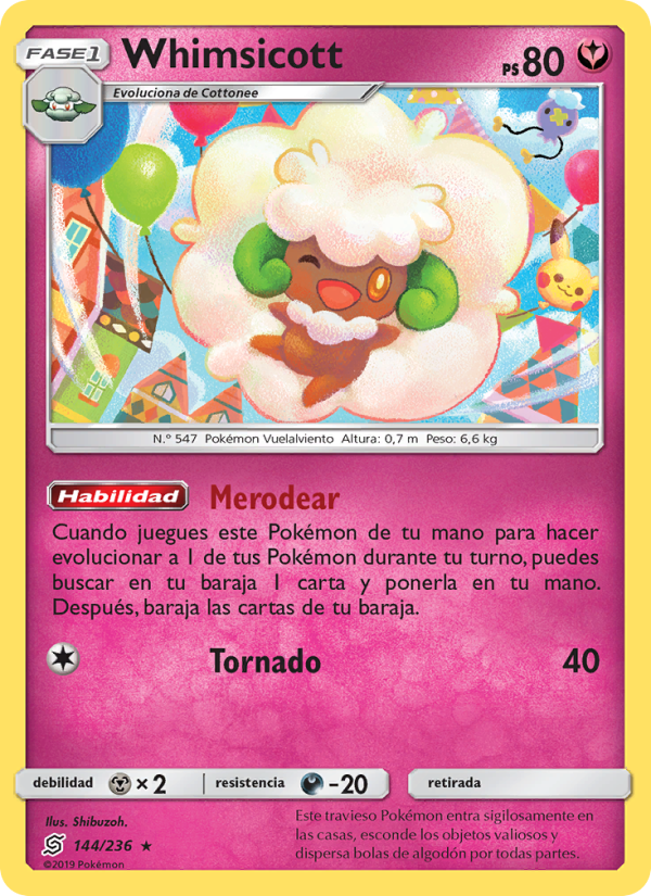 Whimsicott 144 — Mentes Unidas (Spanish Pokémon TCG card)