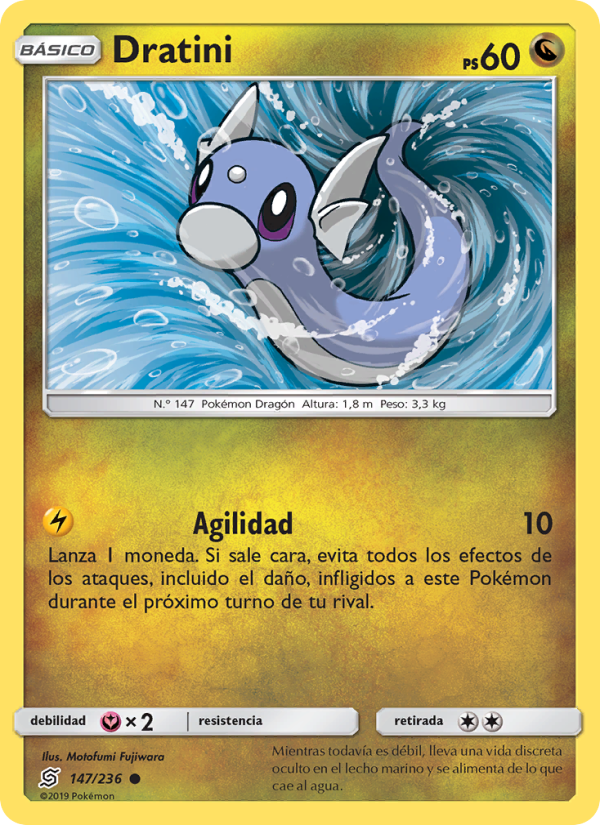 Dratini 147 — Mentes Unidas (Spanish Pokémon TCG card)