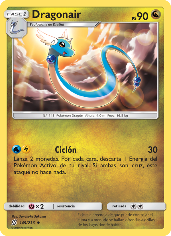 Dragonair 149 — Mentes Unidas (Spanish Pokémon TCG card)