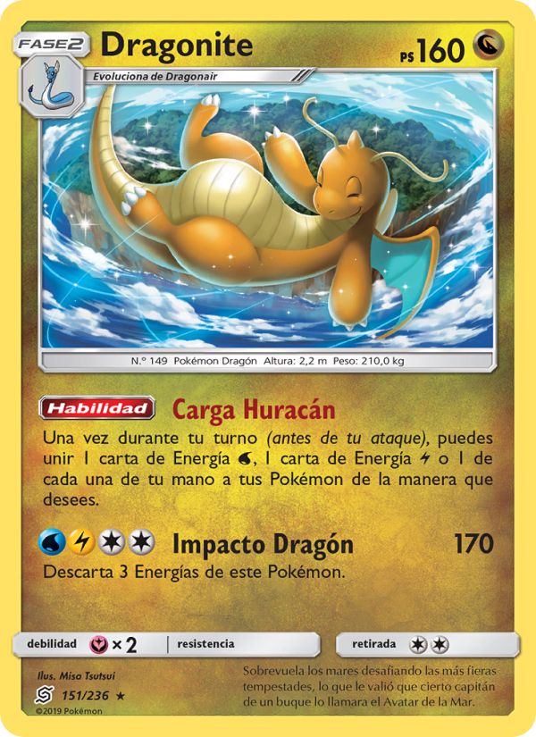 Dragonite 151 — Mentes Unidas (Spanish Pokémon TCG card)