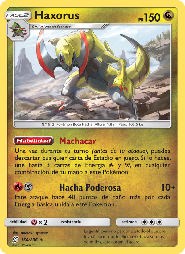 Haxorus 156 — Mentes Unidas (Spanish Pokémon TCG card)