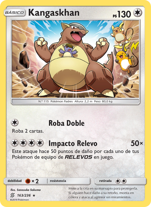 Kangaskhan 163 — Mentes Unidas (Spanish Pokémon TCG card)