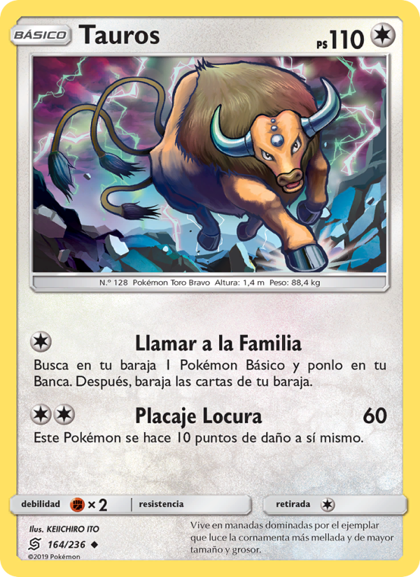 Tauros 164 — Mentes Unidas (Spanish Pokémon TCG card)