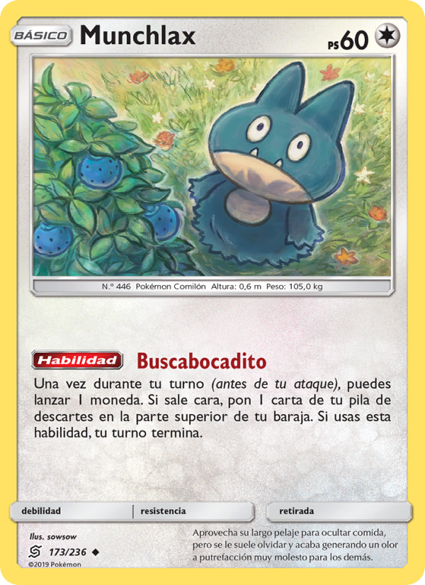 Munchlax 173 — Mentes Unidas (Spanish Pokémon TCG card)