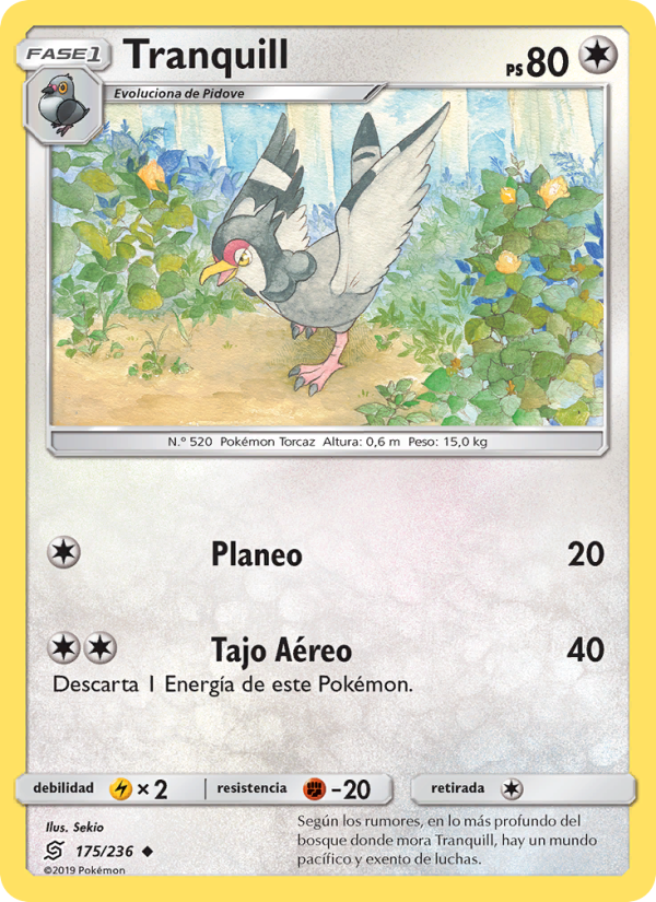 Tranquill 175 — Mentes Unidas (Spanish Pokémon TCG card)