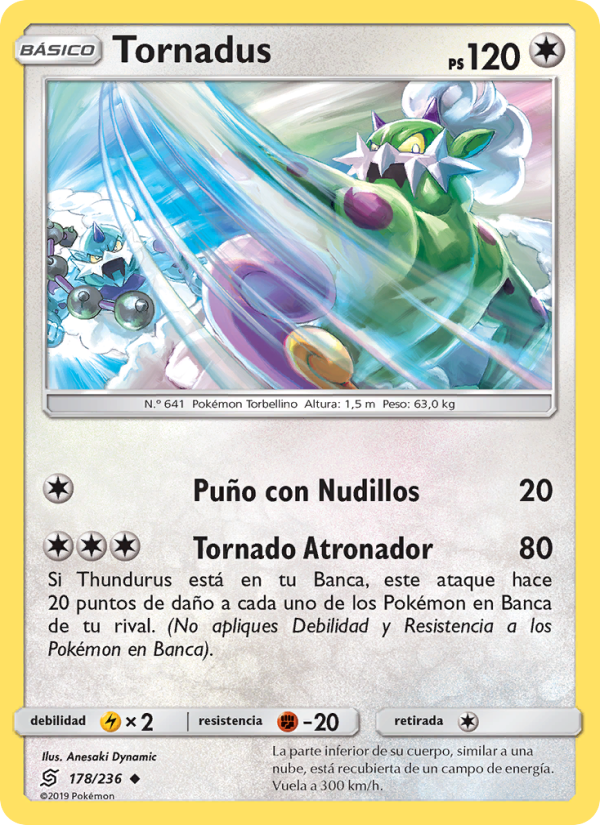Tornadus 178 — Mentes Unidas (Spanish Pokémon TCG card)