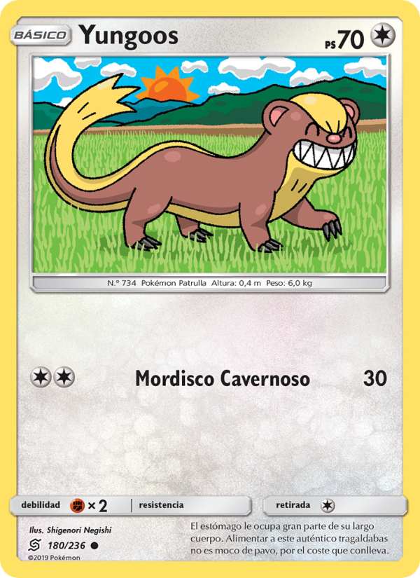 Yungoos 180 — Mentes Unidas (Spanish Pokémon TCG card)
