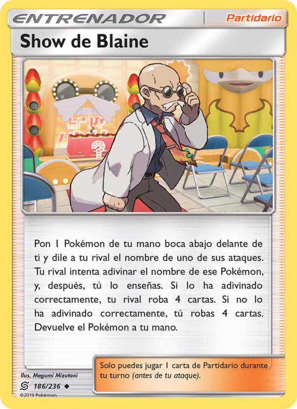 Show de Blaine 186 — Mentes Unidas (Spanish Pokémon TCG card)