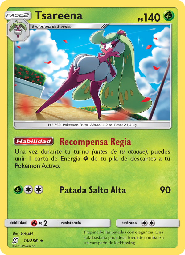 Tsareena 19 — Mentes Unidas (Spanish Pokémon TCG card)