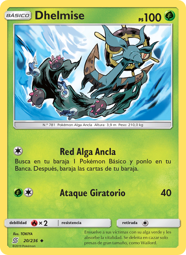 Dhelmise 20 — Mentes Unidas (Spanish Pokémon TCG card)
