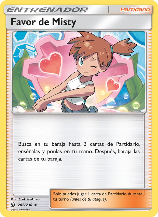 Favor de Misty 202 — Mentes Unidas (Spanish Pokémon TCG card)
