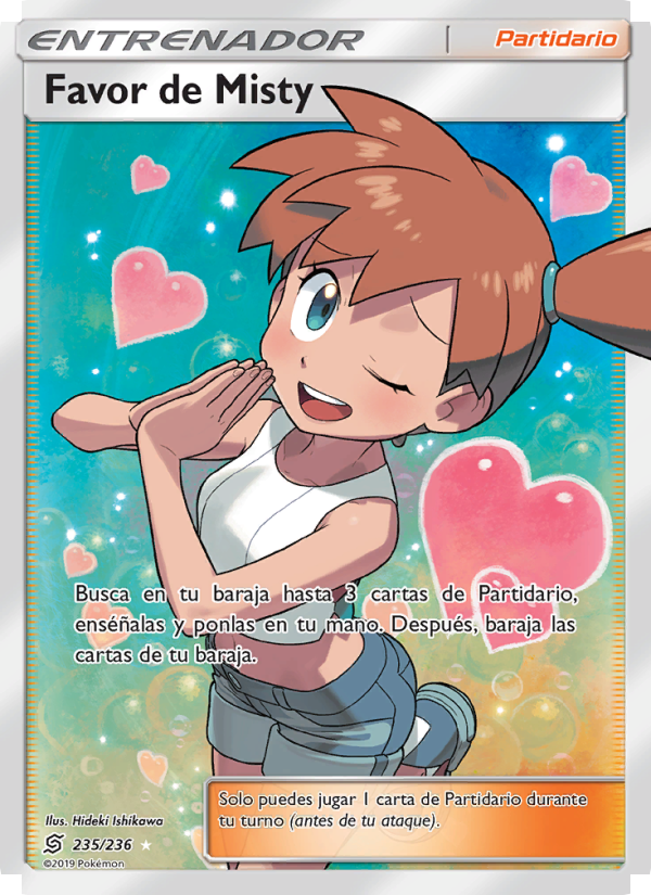 Favor de Misty 235 — Mentes Unidas (Spanish Pokémon TCG card)