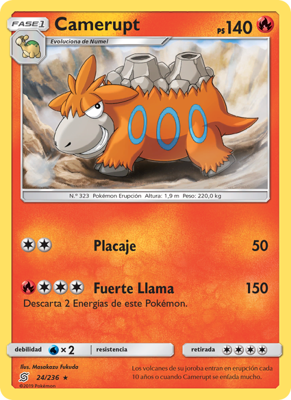 Camerupt 24 — Mentes Unidas (Spanish Pokémon TCG card)
