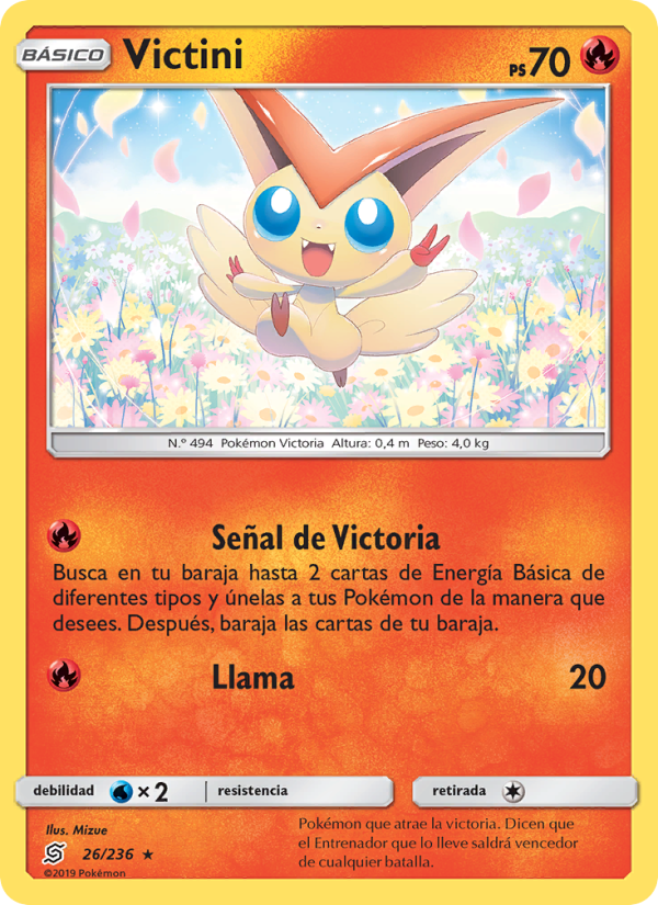 Victini 26 — Mentes Unidas (Spanish Pokémon TCG card)