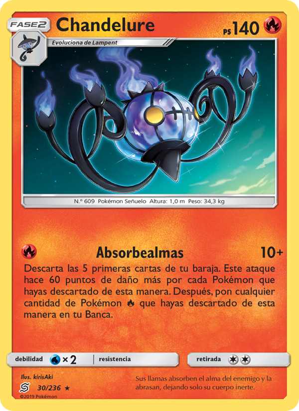 Chandelure 30 — Mentes Unidas (Spanish Pokémon TCG card)