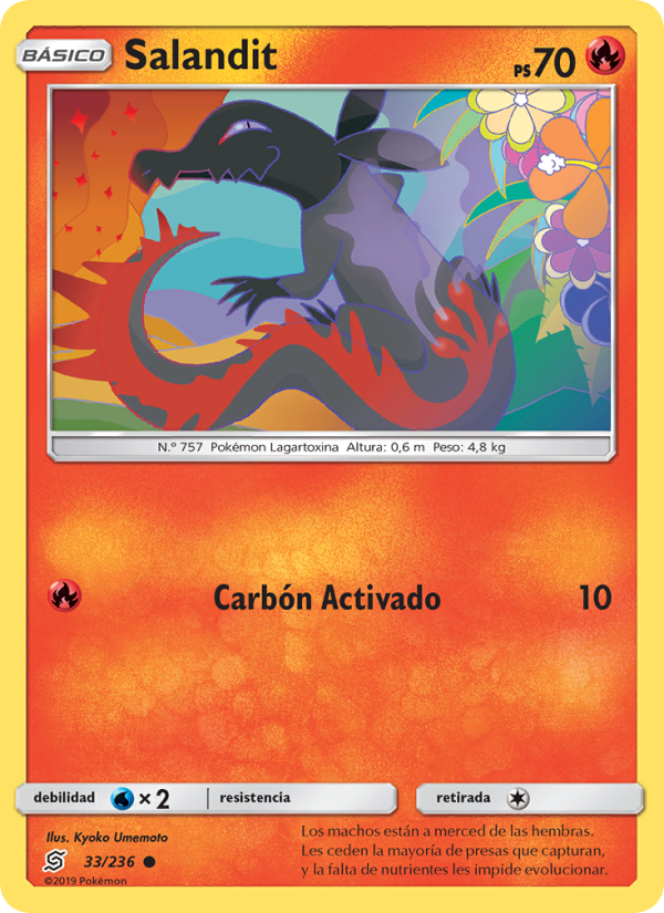 Salandit 33 — Mentes Unidas (Spanish Pokémon TCG card)