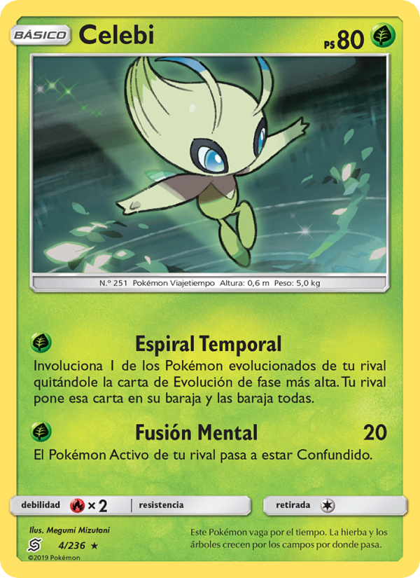 Celebi 4 — Mentes Unidas (Spanish Pokémon TCG card)