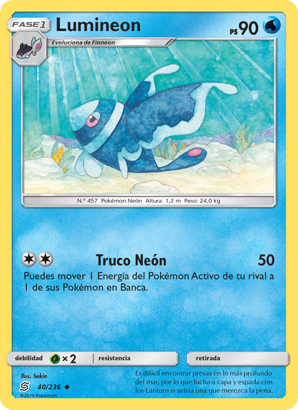 Lumineon 40 — Mentes Unidas (Spanish Pokémon TCG card)