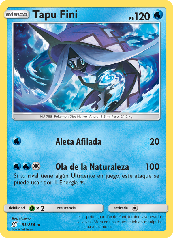 Tapu Fini 53 — Mentes Unidas (Spanish Pokémon TCG card)