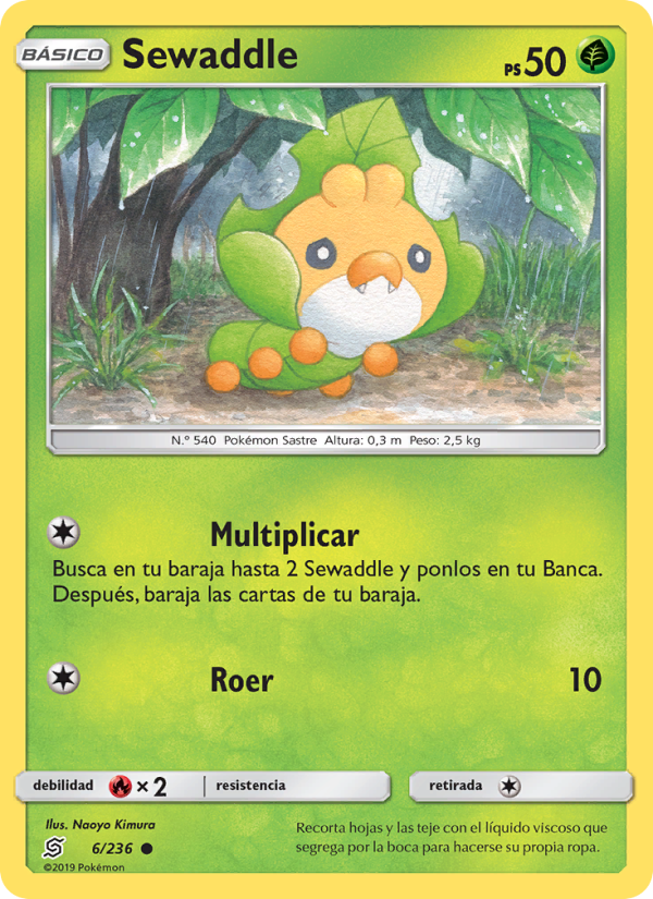 Sewaddle 6 — Mentes Unidas (Spanish Pokémon TCG card)