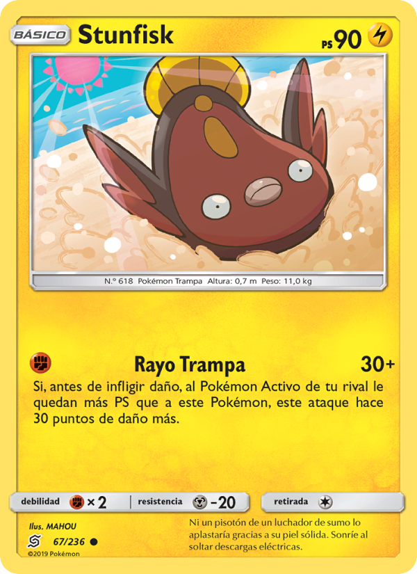 Stunfisk 67 — Mentes Unidas (Spanish Pokémon TCG card)