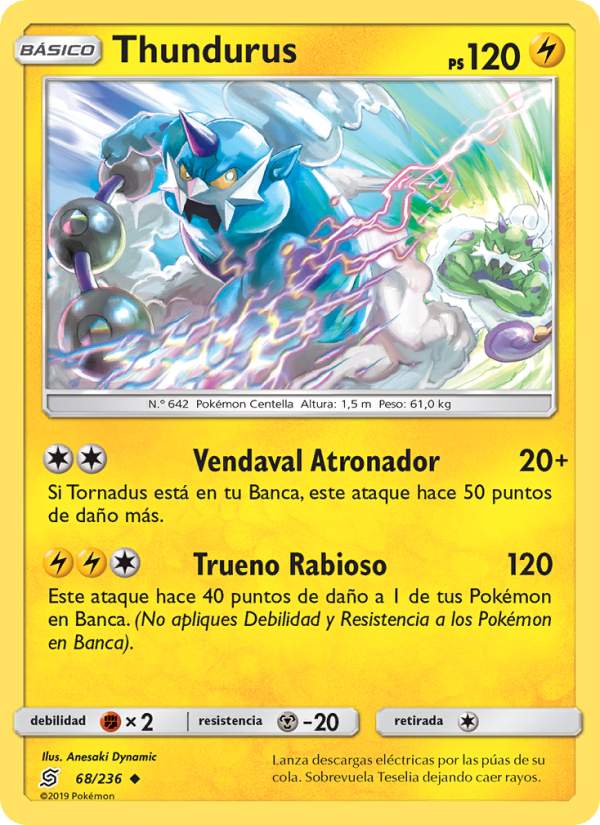 Thundurus 68 — Mentes Unidas (Spanish Pokémon TCG card)