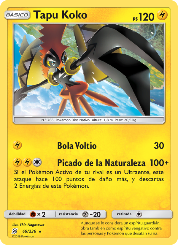 Tapu Koko 69 — Mentes Unidas (Spanish Pokémon TCG card)