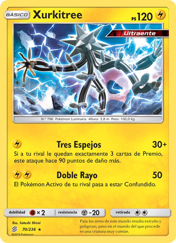 Xurkitree 70 — Mentes Unidas (Spanish Pokémon TCG card)