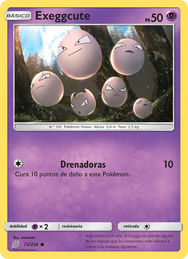Exeggcute 73 — Mentes Unidas (Spanish Pokémon TCG card)